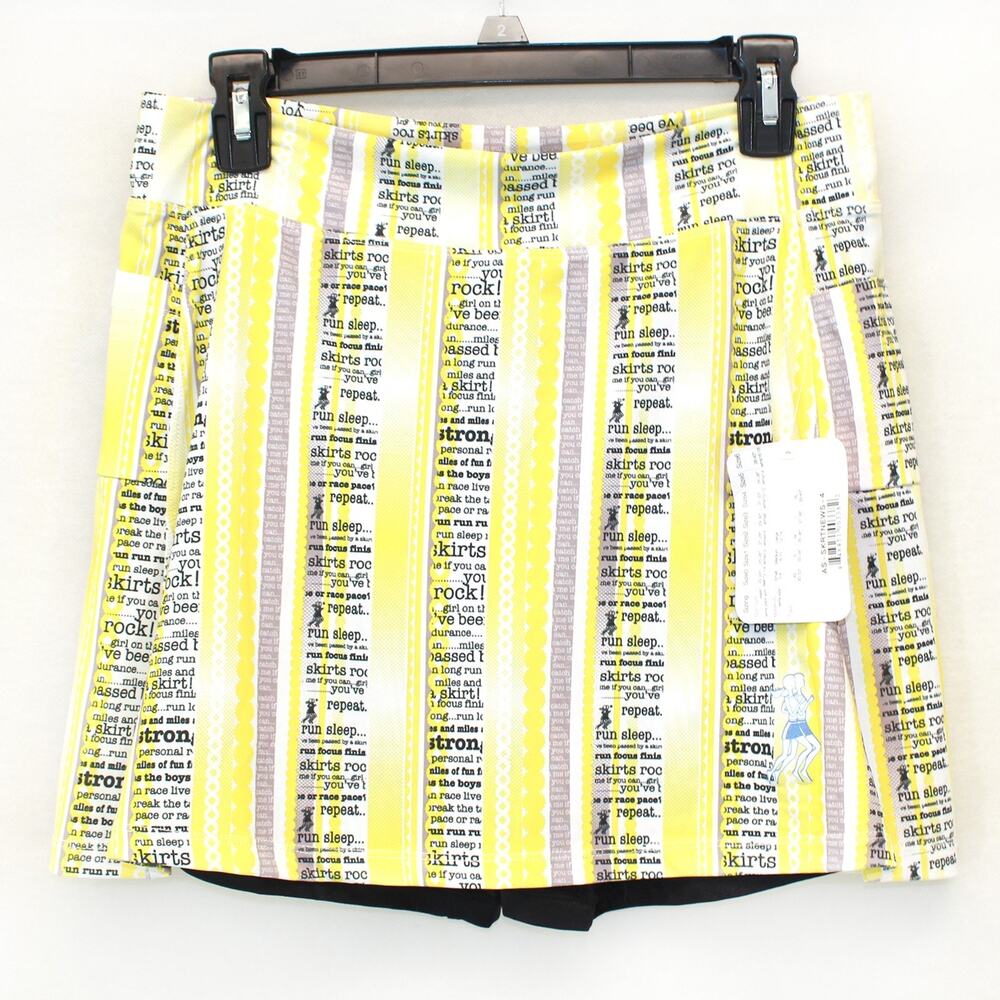 Runningskirts Striped Magazine Print Y2K Tennis Paddle Short Skirt Pocket XL